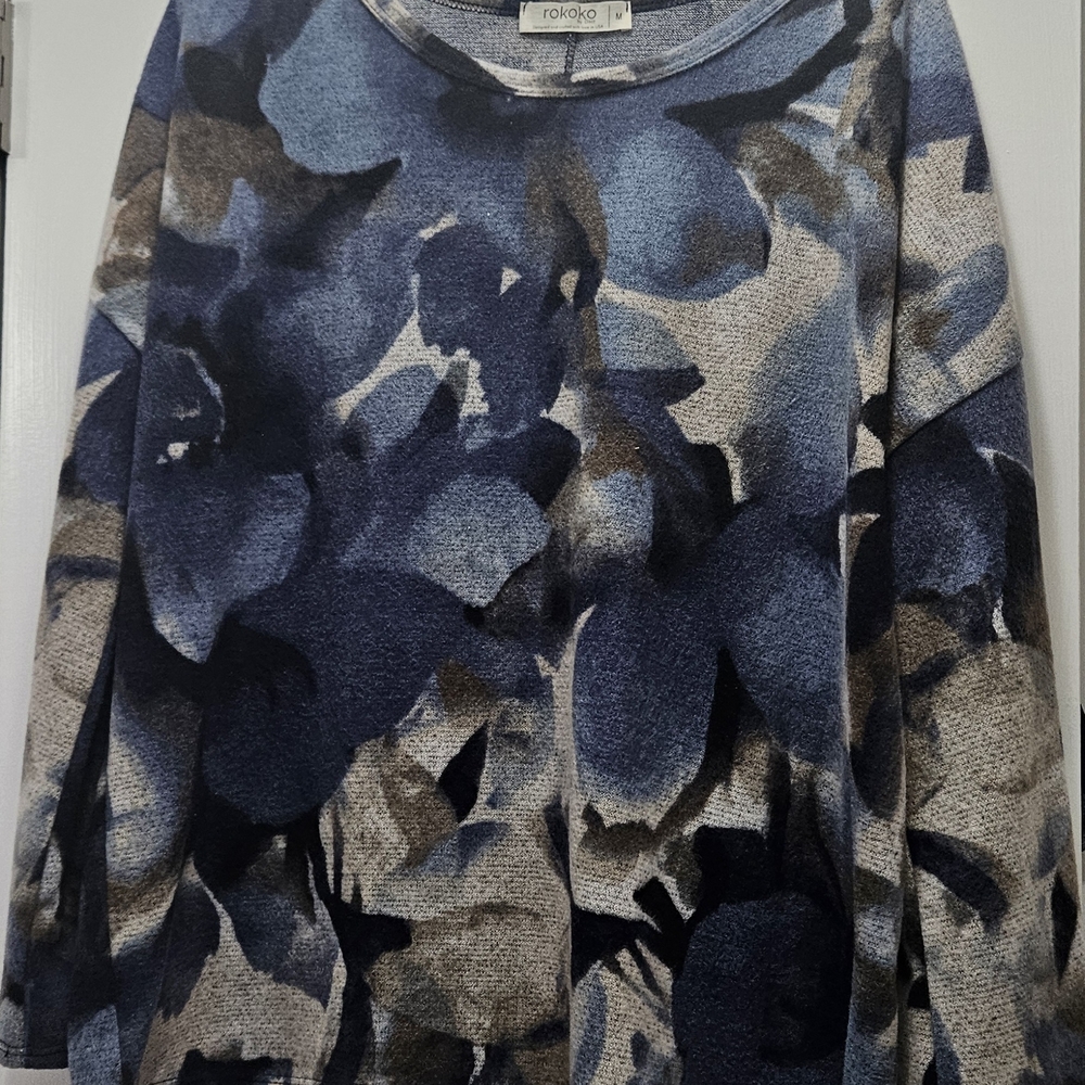 TALKO Blue Floral Women's Sweater